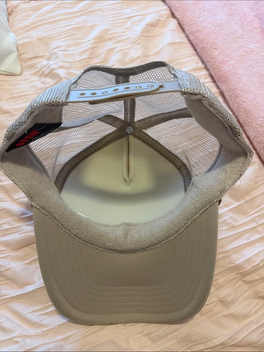 OTTO Beige Trucker Hat with Gold SHINE ON